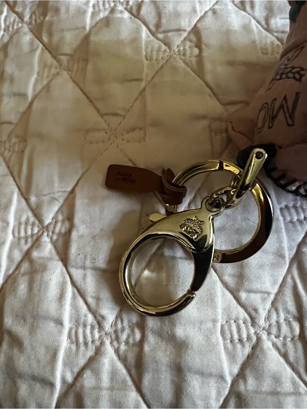 MCM Light Pink Quilted Leather Charm with Tan Tag PLEASE MAKE AN OFFER - Picture 2 of 3